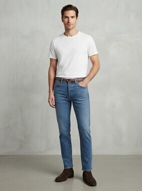 MOTHER MR The Neat Slim Straight Leg Jeans Hit & Run Button Fly Sz 32 Altered